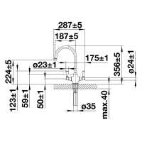 Blanco Jandora S Brushed Steel Kitchen Tap -  526614