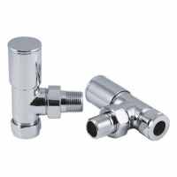 Angled Radiator Valves - Chrome