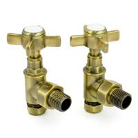 DQ Valo Angled in Antique Brass Radiator Valves