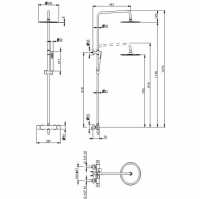 Bayswater Traditional Grand Rigid Riser Shower Kit - Black & Chrome