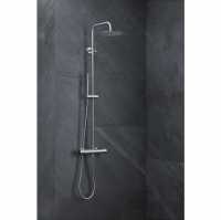 Cube Square Dual Head Exposed Thermostatic Shower With Metal Fixed Head