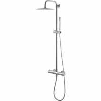 Vema Thermostatic Shower Column with Fixed Head & Riser - St/Steel