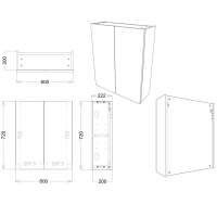 Venetian 500mm Basin Unit - Onyx Grey Gloss