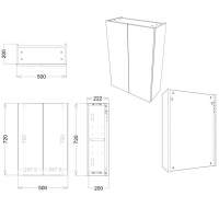 Venetian 300mm Wall Unit - White Gloss