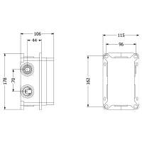 Villeroy & Boch Square Thermostatic Exposed Shower Set With Riser Rail Matt Black