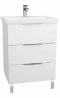 VitrA Ecora 600mm 3-Drawer Washbasin Unit with Legs - Gloss White