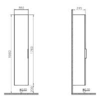 Royo Vitale 300mm Tall Wall Unit in Gloss White