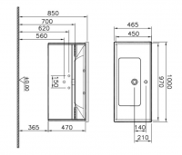 VitrA S50 800mm Vanity Unit with Drawer & Basin - Gloss White