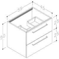 Vouille 1180mm Floor Standing 4 Door Basin Unit Run (No Top) - White Gloss