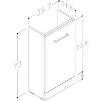 Vouille 410mm Wall Hung 1 Door Basin Unit & Basin - Grey Gloss