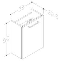 Vouille 410mm Floor Standing 1 Door Basin Unit & Basin - White Gloss