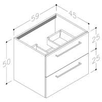 Venetian 500mm Basin Unit - White Gloss