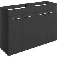 Vouille 1180mm Floor Standing 4 Door Basin Unit Run (No Top) - Anthracite Gloss