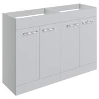 Vouille 1180mm Floor Standing 4 Door Basin Unit Run (No Top) - Grey Gloss