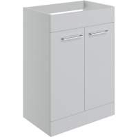 Vouille 590mm Floor Standing 2 Door Basin Unit (No Top) - Grey Gloss