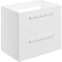 Vouille 590mm Wall Hung 2 Drawer Basin Unit (No Top) - White Gloss