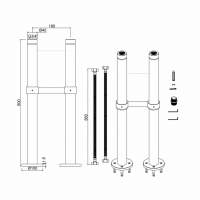 Burlington Anglesey Monobloc Basin Mixer Tap with High Central Indice - Plug & Chain - AN5