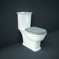 Washington Close Coupled Open Back Push Button Flush WC with Soft Close Seat Grey - RAK Ceramics