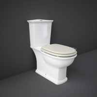 Washington Close Coupled Open Back Push Button Flush WC with Soft Close Seat Greige - RAK Ceramics