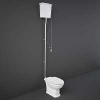 Washington High Level Cistern and WC with Soft Close Seat White - RAK Ceramics