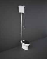 Washington High Level Cistern and WC with Soft Close Seat Black - RAK Ceramics