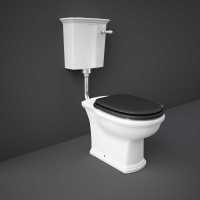 Washington Low Level Cistern and WC with Soft Close Seat Black - RAK Ceramics