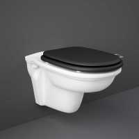 Washington Wall Hung WC with Soft Close Seat Black - RAK Ceramics