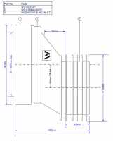 McAlpine 90 degree Flexible WC Connector with Universal Vent Boss - WC-CON8FV