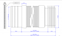 McAlpine Straight Flexible WC Connector With Vent Boss - 170 - 410mm - WC-F26RV