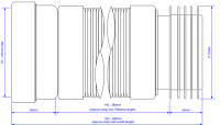 McAlpine Straight Flexible WC Connector Short 100mm to 160mm WC-F18R