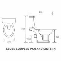 Shetland Closed Coupled Toilet & Sea Green Wood Effect Seat