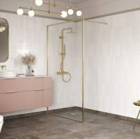 Supreme Brushed Brass Profile Wetroom Panel - 900mm