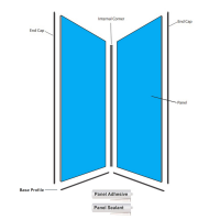 Wetwall Classic Two Sided Shower Kit - 900 x 900mm