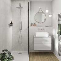 Multipanel Tilepanel Alpine White Tile Effect Shower Board