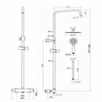 The White Space Dual Control Bar Valve - Fixed Head & Slide Rail - Chrome