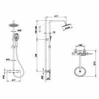 Holborn Traditional Chrome Shower Kit & Fixed Head, CLEARANCE, Holborn London 1855