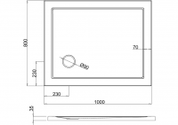 Deluxe 1200 x 900mm Rectangular Tray & Free Chrome Waste