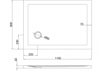 Zamori Anti-Slip Rectangular Shower Tray - 1000 x 900 - Corner Waste - Z1168A