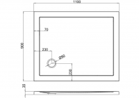 Nuie 1000 x 900 Rectangle Shower Tray - FREE Waste