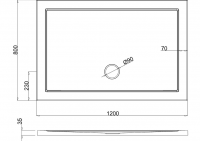 Deluxe 1400 x 800mm Rectangular Tray & Free Chrome Waste