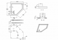 Zamori Pentangle Shower Tray - 900 x 900mm - Z1191