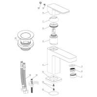 Sagittarius Axis Monobloc Basin Mixer Tap with Sprung Waste