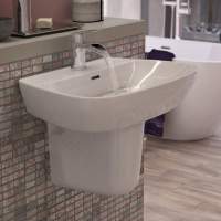 Muscovy 535x490mm 1TH Basin & Semi Pedestal