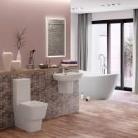 Saxony Closed Coupled Open Back Toilet & Soft Close Seat