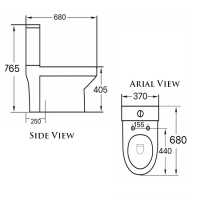 Athena Vault 2 in 1 WC & Gloss White Slimline Reduced Depth Vanity Unit