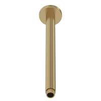 Nuie Round Ceiling Shower Arm Brushed Brass 300mm