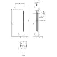 Abacus Ki 3 Hole Brushed Nickel Deck Mounted Bath Mixer Tap