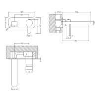 Abacus Ki Brushed Bronze Wall Mounted Single Lever Basin Mixer Tap