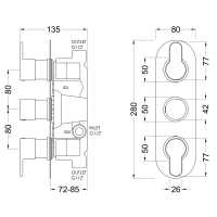 Feeling White Square Dual Outlet Shower Valve by RAK Ceramics