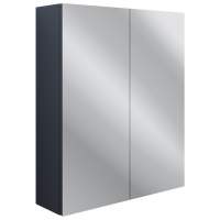 Bali 600mm 2 Door Mirrored Wall Unit - Indigo Ash